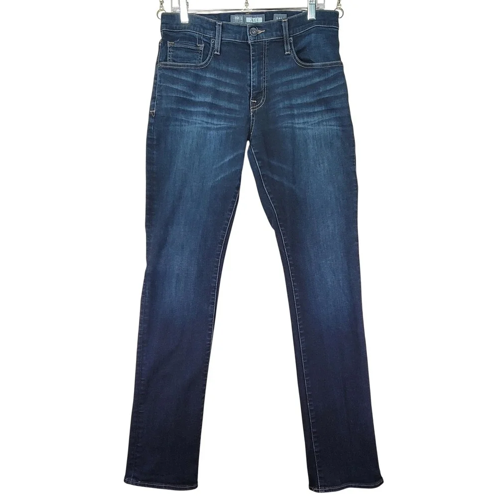 BKE Jake Straight Leg Jeans Mens 34x33.5 Dark Wash Excellent Stretch